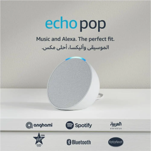 Amazon Echo Pop Full Sound Compact Wi-Fi & Bluetooth Smart Speaker with Alexa, Glacier White