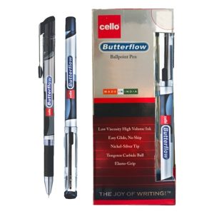 Cello Buttrflow Ball Pen 0.7mm Black 12p – Pak