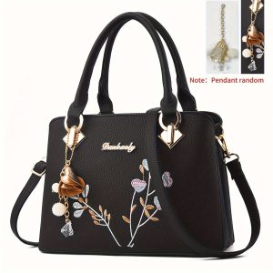 2024 Trendy Embroidered Floral Handbag - Versatile Crossbody & Shoulder Bag for Women, Available in Grey/Pink/Red/Blue/Black