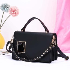 Stylish Chic Shoulder Bag - Flip Top Chain Embellished, Casual to Formal PU Messenger with Soft Polyester Lining, Secure Buckle Closure, and Spacious Interior for Vacation, Travel, School, Parties, Dates, Concerts, and Sporting Events