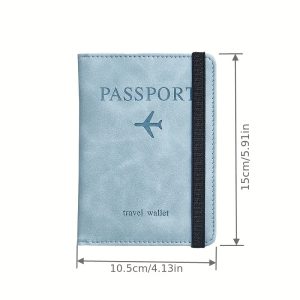 1pc RFID Blocking Foldable Leather Passport Holder Wallet - Multi-Functional Travel Accessory with Card Slots, Faux Leather Lining, and Lightweight Design for Going Out