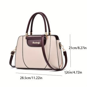 Casual Style Crossbody Bag for Women, Faux Leather, Solid Color, Stain Resistant, Zipper Closure, Polyester Lined, with Adjustable Strap, Edge Paint Detail, for Fashionable Shoulder Bag from Guangzhou