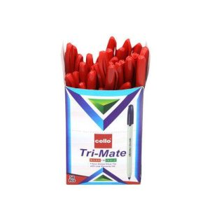 Cello Tri-Mate Ball Pen 1.0mm Red*50pcs – 50pcs