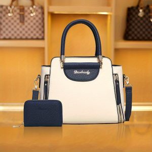 Elegant Women's Tassel-Trimmed Handbag Set with Detachable Strap - Chic Solid Color, Faux Leather Crossbody & Clutch Purse