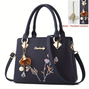 2024 Trendy Embroidered Floral Handbag - Versatile Crossbody & Shoulder Bag for Women, Available in Grey/Pink/Red/Blue/Black