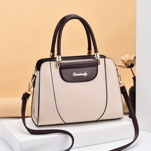 Casual Style Crossbody Bag for Women, Faux Leather, Solid Color, Stain Resistant, Zipper Closure, Polyester Lined, with Adjustable Strap, Edge Paint Detail, for Fashionable Shoulder Bag from Guangzhou