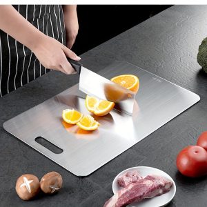 Stainless Steel Cutting Board - Durable, Multi-Purpose Kitchen Chopping Block for Fruits & Vegetables, Food-Safe