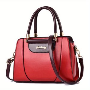 Casual Style Crossbody Bag for Women, Faux Leather, Solid Color, Stain Resistant, Zipper Closure, Polyester Lined, with Adjustable Strap, Edge Paint Detail, for Fashionable Shoulder Bag from Guangzhou