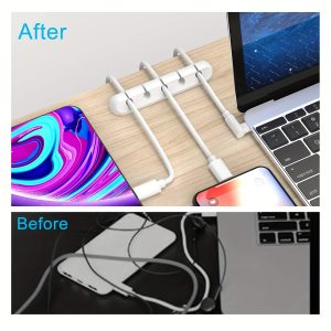 Cord Organizer Cable Management, Cable Organizers USB Cable Holder Wire Organizer Cord Clips, Cord Holder For Desk Car Home And Office (7, 5, 3 Slots)