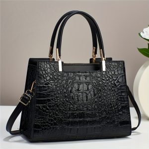 2024 Chic Crocodile-Embossed Women's Handbag - Versatile Crossbody & Shoulder Bag with Adjustable Strap, Faux Leather in Multiple Colors