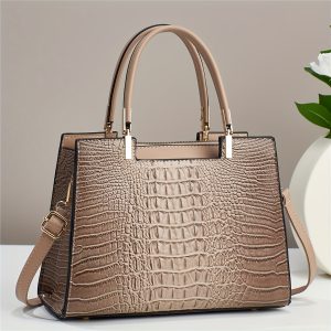 2024 Chic Crocodile-Embossed Women's Handbag - Versatile Crossbody & Shoulder Bag with Adjustable Strap, Faux Leather in Multiple Colors