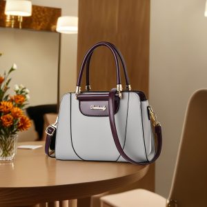 Casual Style Crossbody Bag for Women, Faux Leather, Solid Color, Stain Resistant, Zipper Closure, Polyester Lined, with Adjustable Strap, Edge Paint Detail, for Fashionable Shoulder Bag from Guangzhou