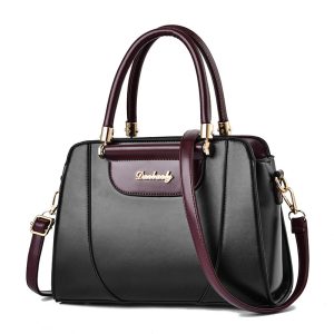 Casual Style Crossbody Bag for Women, Faux Leather, Solid Color, Stain Resistant, Zipper Closure, Polyester Lined, with Adjustable Strap, Edge Paint Detail, for Fashionable Shoulder Bag from Guangzhou