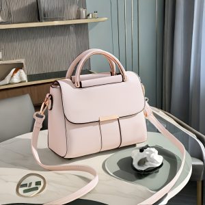 Chic Striped Faux Leather Handbag for Women - Waterproof, Adjustable Strap Crossbody Bag with Magnetic Closure