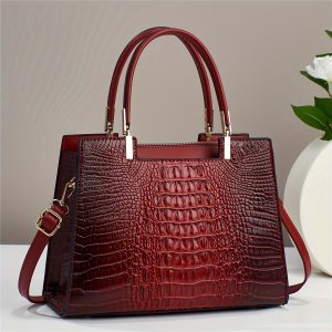 2024 Chic Crocodile-Embossed Women's Handbag - Versatile Crossbody & Shoulder Bag with Adjustable Strap, Faux Leather in Multiple Colors