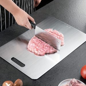 Stainless Steel Cutting Board - Durable, Multi-Purpose Kitchen Chopping Block for Fruits & Vegetables, Food-Safe