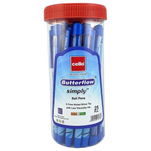 Cello Butterflow Ball Pen 0.7mm Blue 25p – Set